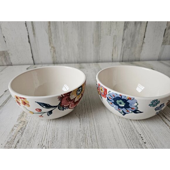 Pier 1 flower bowl cereal spring set - Picture 1 of 11